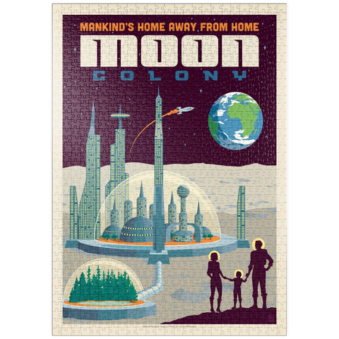 puzzleplate Moon Colony: Home Away From Home, Vintage Poster 1000 Puzzle