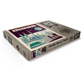 Darstellung des Puzzle Motivs Moon Colony: Home Away From Home, Vintage Poster - Puzzleteile: 100