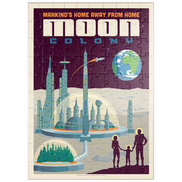 puzzleplate Moon Colony: Home Away From Home, Vintage Poster 100 Puzzle
