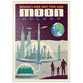Darstellung des Puzzle Motivs Moon Colony: Home Away From Home, Vintage Poster - Puzzleteile: 200