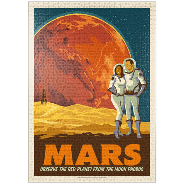 puzzleplate Mars: As Seen From The Moon Phobos, Vintage Poster 1000 Puzzle