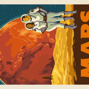 Mars: As Seen From The Moon Phobos, Vintage Poster 1000 Puzzle 3D Modell