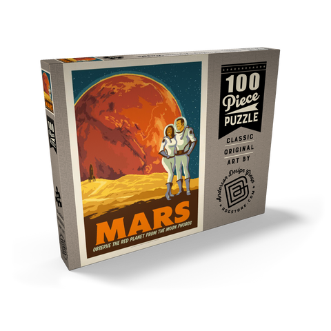 Mars: As Seen From The Moon Phobos, Vintage Poster 100 Puzzle Schachtel Ansicht2