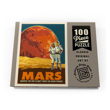 Mars: As Seen From The Moon Phobos, Vintage Poster 100 Puzzle Schachtel Ansicht3
