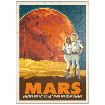 puzzleplate Mars: As Seen From The Moon Phobos, Vintage Poster 100 Puzzle