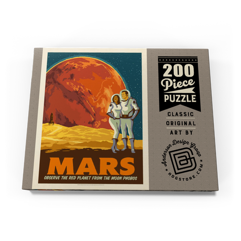 Mars: As Seen From The Moon Phobos, Vintage Poster 200 Puzzle Schachtel Ansicht3