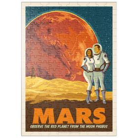 Darstellung des Puzzle Motivs Mars: As Seen From The Moon Phobos, Vintage Poster - Puzzleteile: 200