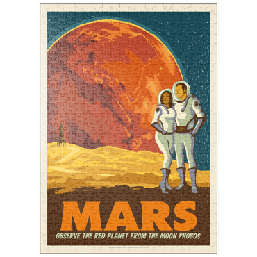 puzzleplate Mars: As Seen From The Moon Phobos, Vintage Poster 500 Puzzle