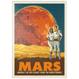 Darstellung des Puzzle Motivs Mars: As Seen From The Moon Phobos, Vintage Poster - Puzzleteile: 500