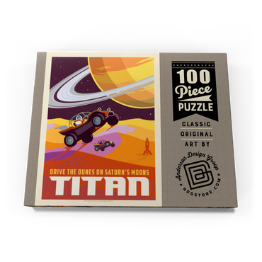 Saturn: As Seen From Dune Buggies On Titan, Vintage Poster 100 Puzzle Schachtel Ansicht3