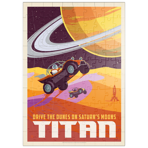 puzzleplate Saturn: As Seen From Dune Buggies On Titan, Vintage Poster 100 Puzzle