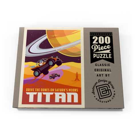 Saturn: As Seen From Dune Buggies On Titan, Vintage Poster 200 Puzzle Schachtel Ansicht3