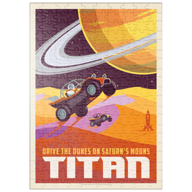 Darstellung des Puzzle Motivs Saturn: As Seen From Dune Buggies On Titan, Vintage Poster - Puzzleteile: 200