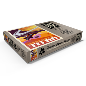 Darstellung des Puzzle Motivs Saturn: As Seen From Dune Buggies On Titan, Vintage Poster - Puzzleteile: 500