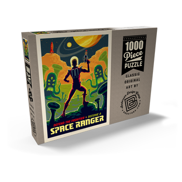Space Ranger: Retro Futura, Vintage Poster 1000 Puzzle Schachtel Ansicht2