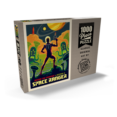 Space Ranger: Retro Futura, Vintage Poster 1000 Puzzle Schachtel Ansicht2