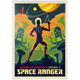 Darstellung des Puzzle Motivs Space Ranger: Retro Futura, Vintage Poster - Puzzleteile: 1000