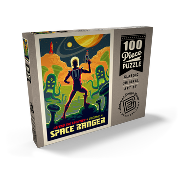 Space Ranger: Retro Futura, Vintage Poster 100 Puzzle Schachtel Ansicht2