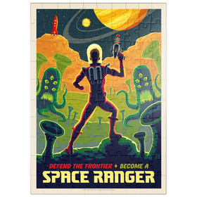 Darstellung des Puzzle Motivs Space Ranger: Retro Futura, Vintage Poster - Puzzleteile: 100