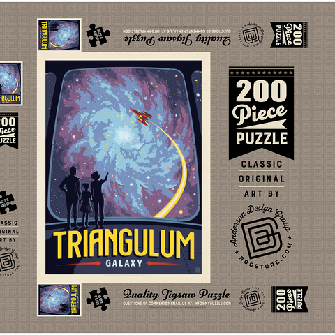 Triangulum Galaxy, Vintage Poster 200 Puzzle Schachtel 3D Modell