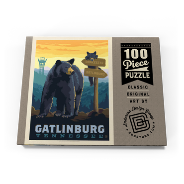 Gatlinburg, Tennessee: Anakeesta Signpost, Vintage Poster 100 Puzzle Schachtel Ansicht3
