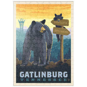 Darstellung des Puzzle Motivs Gatlinburg, Tennessee: Anakeesta Signpost, Vintage Poster - Puzzleteile: 200