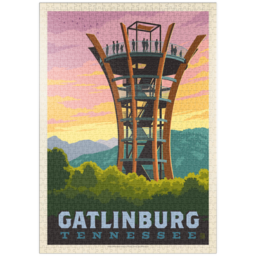 puzzleplate Gatlinburg, Tennessee: Anakeesta Tower, Vintage Poster 1000 Puzzle