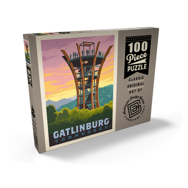 Gatlinburg, Tennessee: Anakeesta Tower, Vintage Poster 100 Puzzle Schachtel Ansicht2