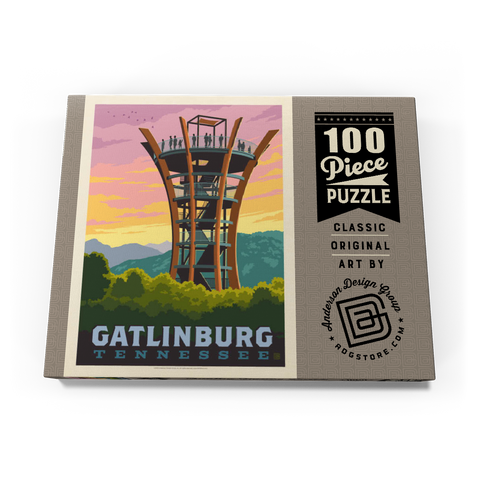Gatlinburg, Tennessee: Anakeesta Tower, Vintage Poster 100 Puzzle Schachtel Ansicht3