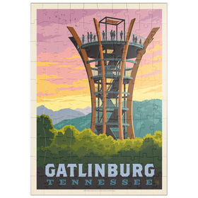 Darstellung des Puzzle Motivs Gatlinburg, Tennessee: Anakeesta Tower, Vintage Poster - Puzzleteile: 100