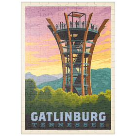 Darstellung des Puzzle Motivs Gatlinburg, Tennessee: Anakeesta Tower, Vintage Poster - Puzzleteile: 200