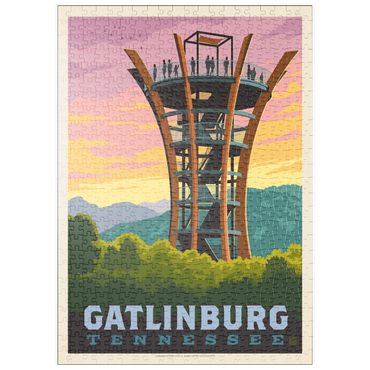 puzzleplate Gatlinburg, Tennessee: Anakeesta Tower, Vintage Poster 500 Puzzle