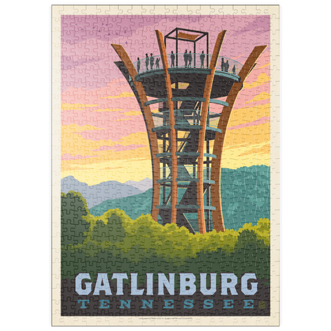 puzzleplate Gatlinburg, Tennessee: Anakeesta Tower, Vintage Poster 500 Puzzle