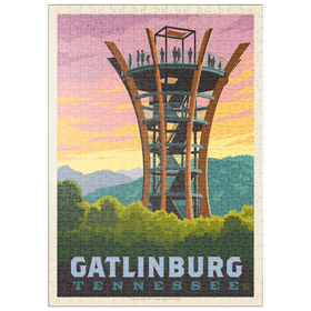 Darstellung des Puzzle Motivs Gatlinburg, Tennessee: Anakeesta Tower, Vintage Poster - Puzzleteile: 500