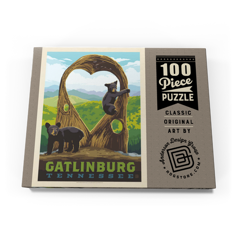 Gatlinburg, Tennessee: Anakeesta Twigloo Cubs, Vintage Poster 100 Puzzle Schachtel Ansicht3