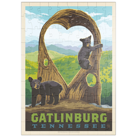 Darstellung des Puzzle Motivs Gatlinburg, Tennessee: Anakeesta Twigloo Cubs, Vintage Poster - Puzzleteile: 100