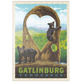 Darstellung des Puzzle Motivs Gatlinburg, Tennessee: Anakeesta Twigloo Cubs, Vintage Poster - Puzzleteile: 200