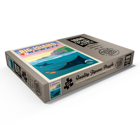 Darstellung des Puzzle Motivs Hawaii: Big Island (Manta Rays), Vintage Poster - Puzzleteile: 1000