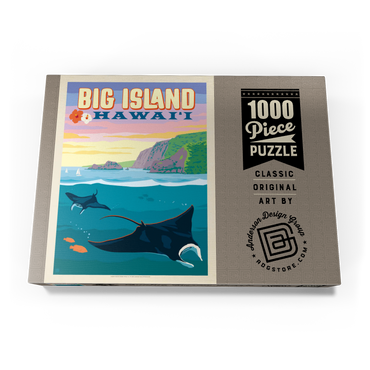Hawaii: Big Island (Manta Rays), Vintage Poster 1000 Puzzle Schachtel Ansicht3