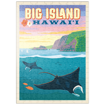 puzzleplate Hawaii: Big Island (Manta Rays), Vintage Poster 200 Puzzle