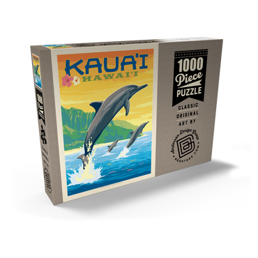 Hawaii: Kaua'i (Dolphins), Vintage Poster 1000 Puzzle Schachtel Ansicht2