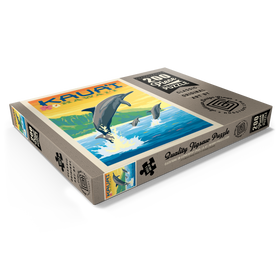 Darstellung des Puzzle Motivs Hawaii: Kaua'i (Dolphins), Vintage Poster - Puzzleteile: 200