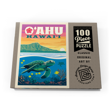 Hawaii: O'ahu (Sea Turtle), Vintage Poster 100 Puzzle Schachtel Ansicht3