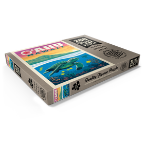 Darstellung des Puzzle Motivs Hawaii: O'ahu (Sea Turtle), Vintage Poster - Puzzleteile: 200