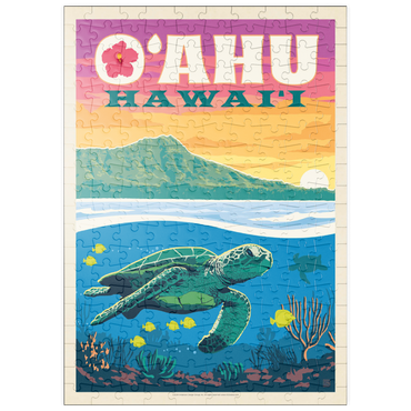 puzzleplate Hawaii: O'ahu (Sea Turtle), Vintage Poster 200 Puzzle