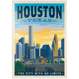 Darstellung des Puzzle Motivs Houston, Texas: City With No Limits, Vintage Poster - Puzzleteile: 1000