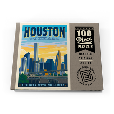 Houston, Texas: City With No Limits, Vintage Poster 100 Puzzle Schachtel Ansicht3