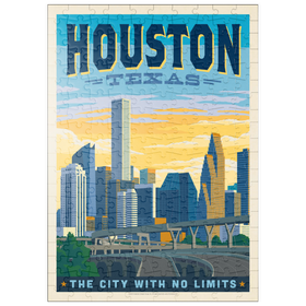 Darstellung des Puzzle Motivs Houston, Texas: City With No Limits, Vintage Poster - Puzzleteile: 200