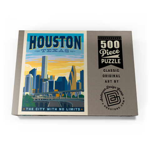 Houston, Texas: City With No Limits, Vintage Poster 500 Puzzle Schachtel Ansicht3