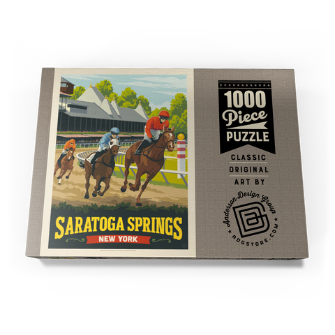 Saratoga Springs, New York, Vintage Poster 1000 Puzzle Schachtel Ansicht3